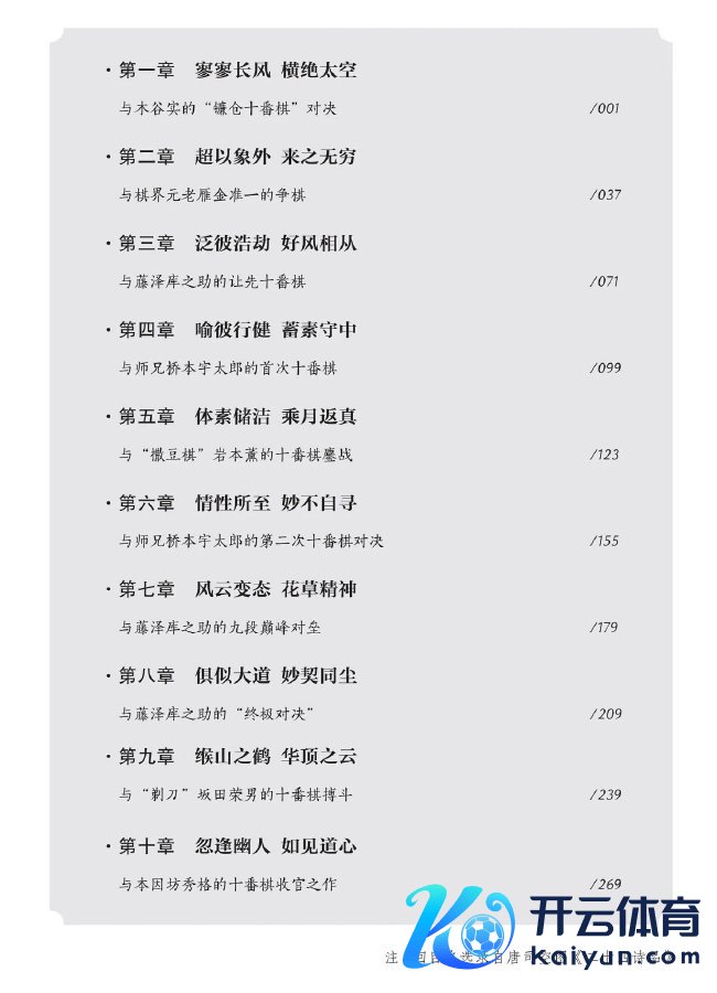第二辑《决弈十番》目次