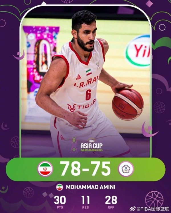 78-75险胜中国台北挺进四强体育录像/图片