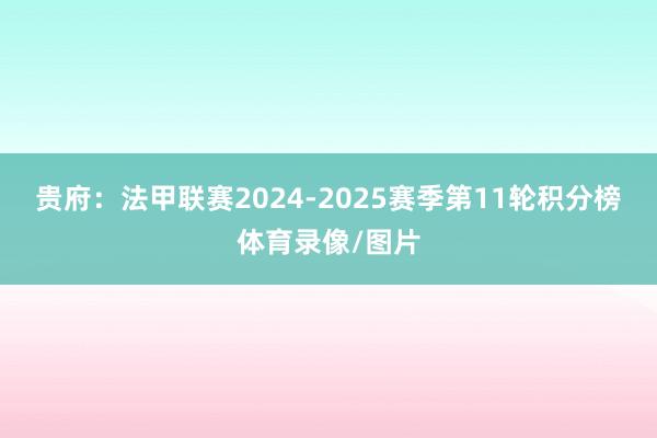 贵府：法甲联赛2024-2025赛季第11轮积分榜体育录像/图片